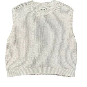 Abercrombie & Fitch Women’s Sleeveless Sweater Vest Size Large White Crew Neck